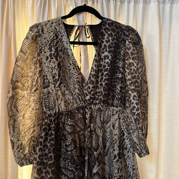 All Saints Animal Print Dress - Brown and Black - Picture 8 of 9
